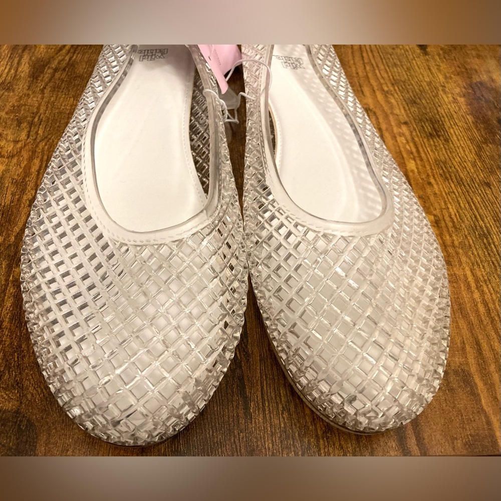 Women's Isabella Jelly Flats - Wild Fable Clear Size 11 new - Picture 2 of 6